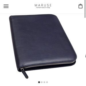 Maruse Handmade in Italy Navy Leather Portfolio